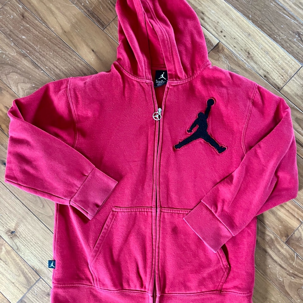 Jordan : Kids Red Full-Zip Hoodie